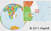 Political Location Map of Inharrime, highlighted country