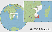Savanna Style Location Map of Inharrime, highlighted country, within the entire country