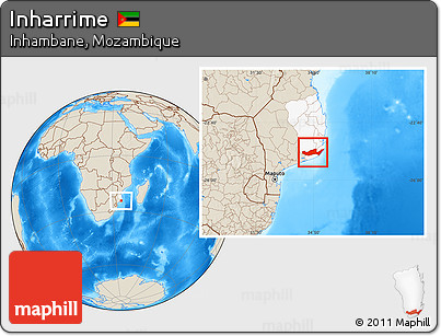 Shaded Relief Location Map of Inharrime, highlighted parent region