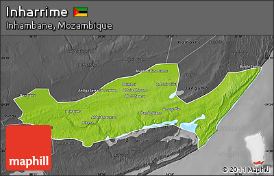 Physical Map of Inharrime, darken, desaturated