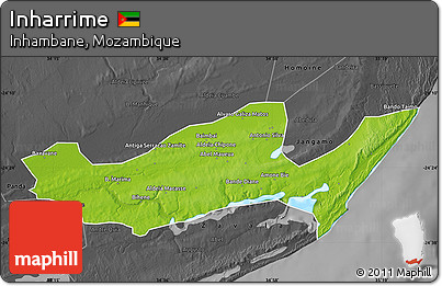 Physical Map of Inharrime, darken, desaturated