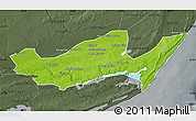 Physical Map of Inharrime, darken, semi-desaturated