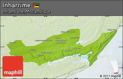 Physical Map of Inharrime, lighten