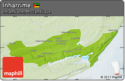 Physical Map of Inharrime, lighten