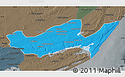 Political Map of Inharrime, darken, semi-desaturated