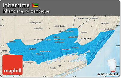 Political Map of Inharrime, shaded relief outside