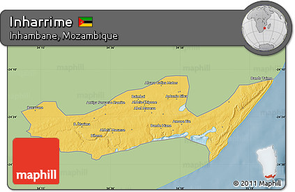 Savanna Style Map of Inharrime, single color outside