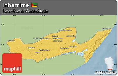 Savanna Style Map of Inharrime, single color outside