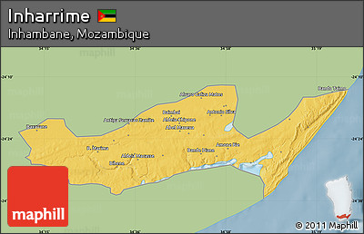 Savanna Style Map of Inharrime, single color outside