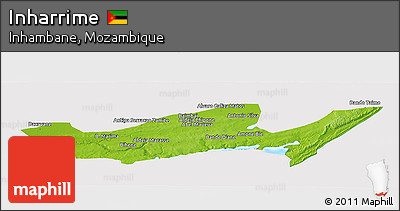 Physical Panoramic Map of Inharrime, cropped outside