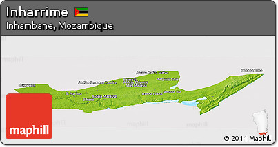 Physical Panoramic Map of Inharrime, cropped outside