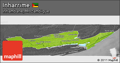Physical Panoramic Map of Inharrime, darken, desaturated