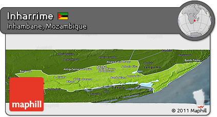 Physical Panoramic Map of Inharrime, darken