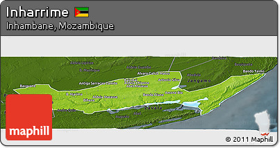Physical Panoramic Map of Inharrime, darken