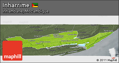 Physical Panoramic Map of Inharrime, darken, semi-desaturated