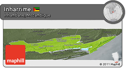 Physical Panoramic Map of Inharrime, darken, semi-desaturated