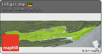 Physical Panoramic Map of Inharrime, darken, semi-desaturated
