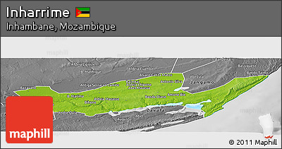 Physical Panoramic Map of Inharrime, desaturated
