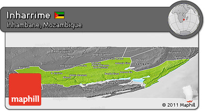 Physical Panoramic Map of Inharrime, desaturated