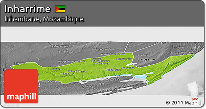 Physical Panoramic Map of Inharrime, desaturated