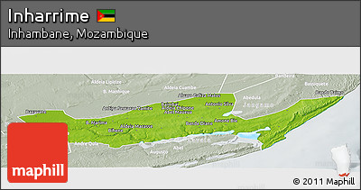 Physical Panoramic Map of Inharrime, lighten, semi-desaturated