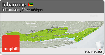 Physical Panoramic Map of Inharrime, lighten, semi-desaturated