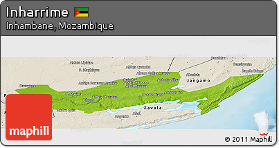 Physical Panoramic Map of Inharrime, shaded relief outside