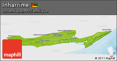 Physical Panoramic Map of Inharrime, single color outside
