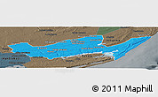 Political Panoramic Map of Inharrime, darken, semi-desaturated