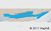 Political Panoramic Map of Inharrime, lighten, semi-desaturated