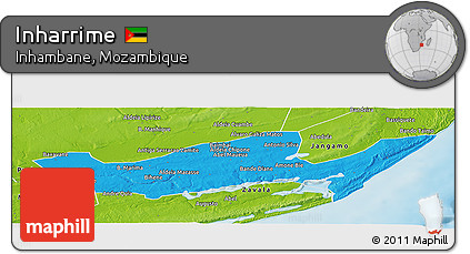 Political Panoramic Map of Inharrime, physical outside