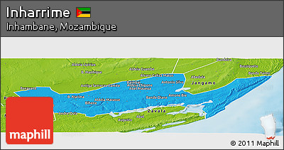 Political Panoramic Map of Inharrime, physical outside