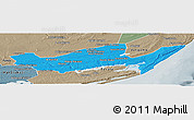 Political Panoramic Map of Inharrime, semi-desaturated