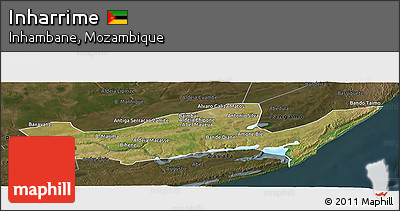Satellite Panoramic Map of Inharrime, darken