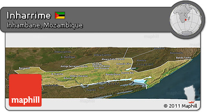 Satellite Panoramic Map of Inharrime, darken
