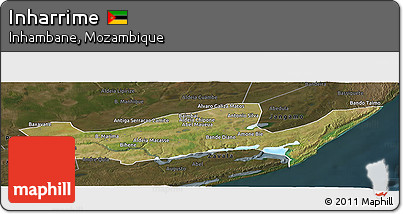 Satellite Panoramic Map of Inharrime, darken