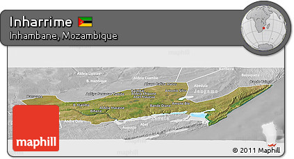 Satellite Panoramic Map of Inharrime, lighten, desaturated