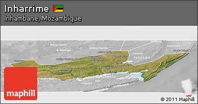 Satellite Panoramic Map of Inharrime, lighten, desaturated