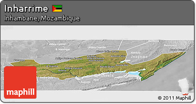 Satellite Panoramic Map of Inharrime, lighten, desaturated