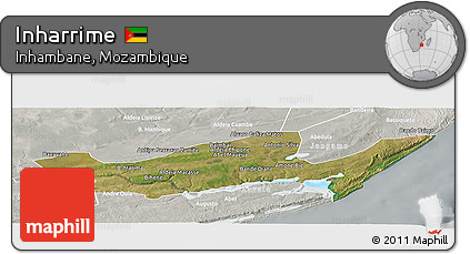 Satellite Panoramic Map of Inharrime, lighten, semi-desaturated