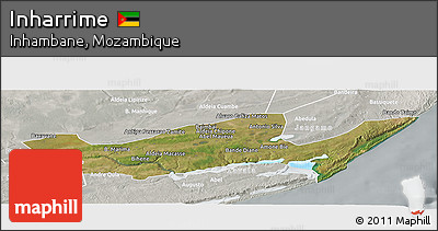 Satellite Panoramic Map of Inharrime, lighten, semi-desaturated