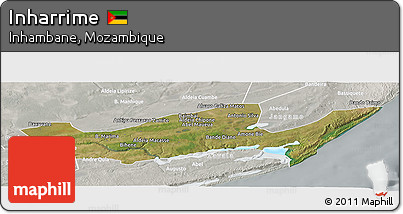 Satellite Panoramic Map of Inharrime, lighten, semi-desaturated