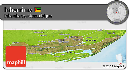 Satellite Panoramic Map of Inharrime, physical outside