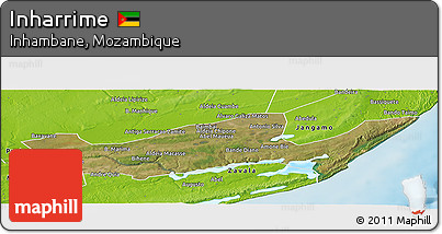 Satellite Panoramic Map of Inharrime, physical outside