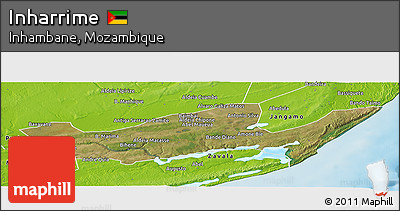 Satellite Panoramic Map of Inharrime, physical outside