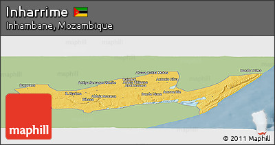 Savanna Style Panoramic Map of Inharrime, single color outside