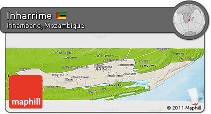 Shaded Relief Panoramic Map of Inharrime, physical outside