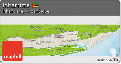 Shaded Relief Panoramic Map of Inharrime, physical outside