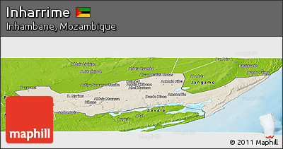Shaded Relief Panoramic Map of Inharrime, physical outside