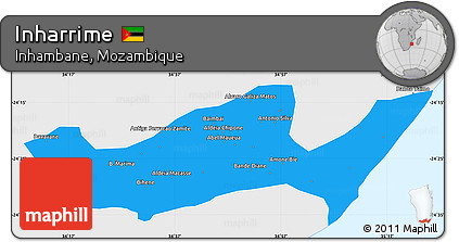 Political Simple Map of Inharrime, single color outside